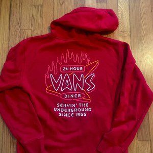 Vans Hoodie Sweatshirt Red 24 Hour Diner Men’s Size M